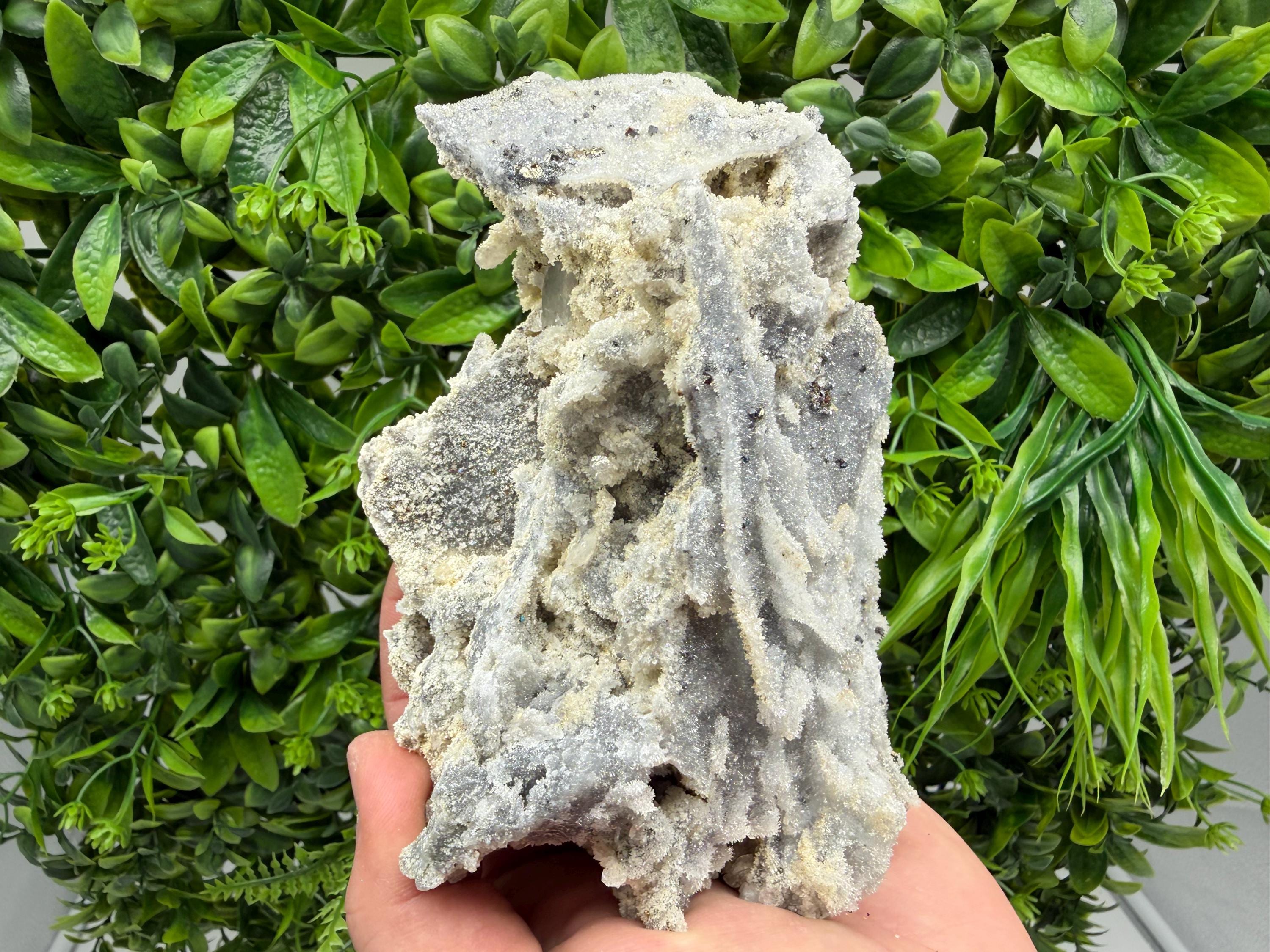 Chalcedony Quartz Cluster with Chlorite - Bulgaria Mineral Specimen