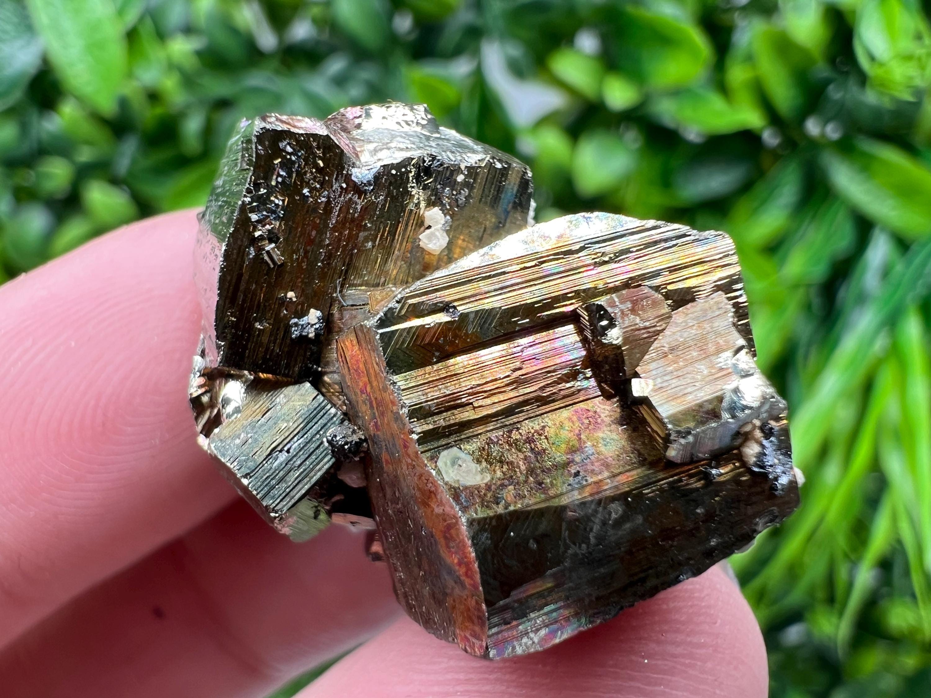 Wonderful Rainbow Pyrite whit Calcite,natural minerals souvenir Crystal,collection stone,rare minerals,home decor,Borieva Bulgaria