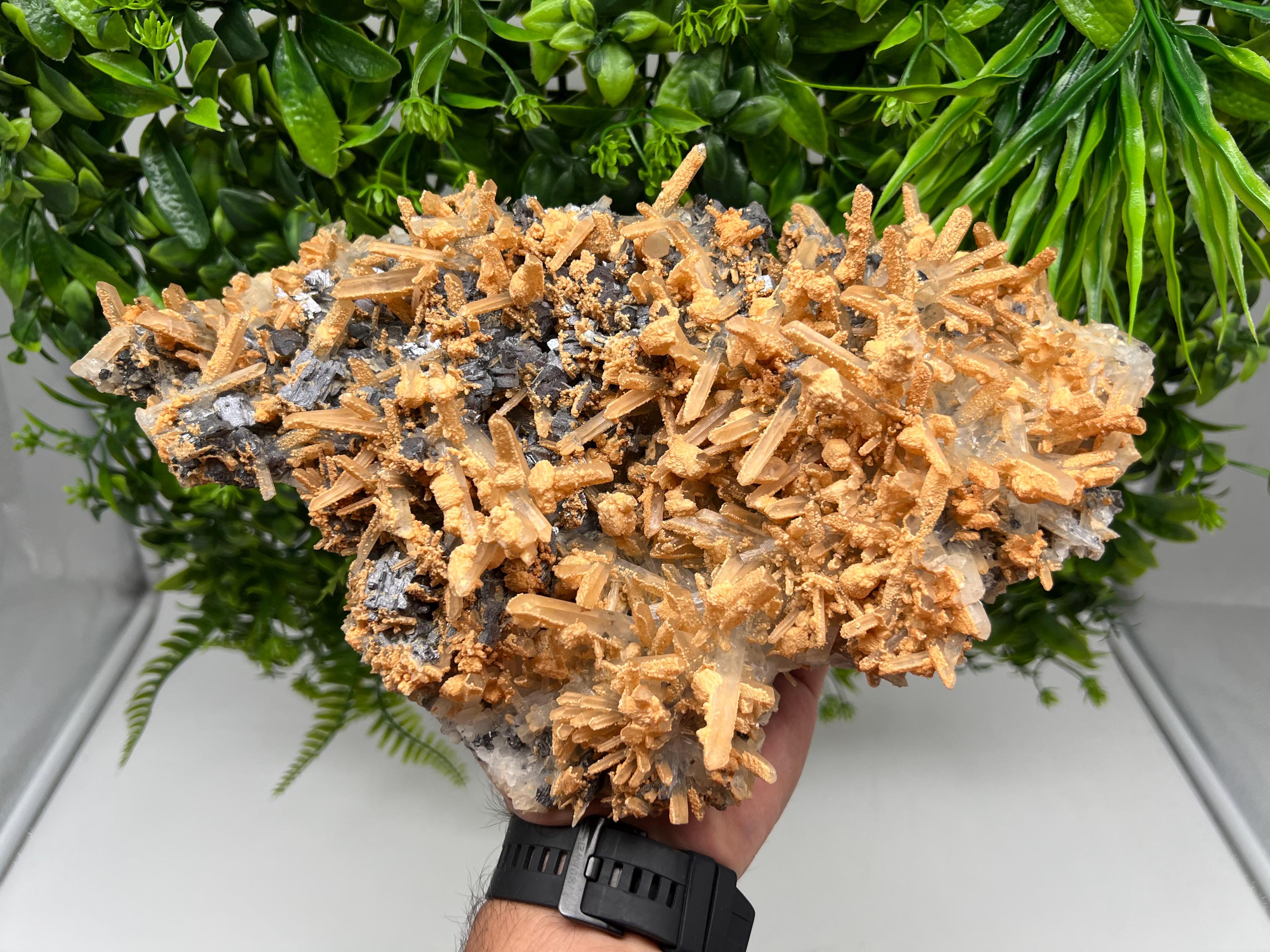 Collection Skeleral GALENA on Transparent Quartz whit Brown Calcite,natural,collectibles mineral specimen,home decor stone,gift,collection
