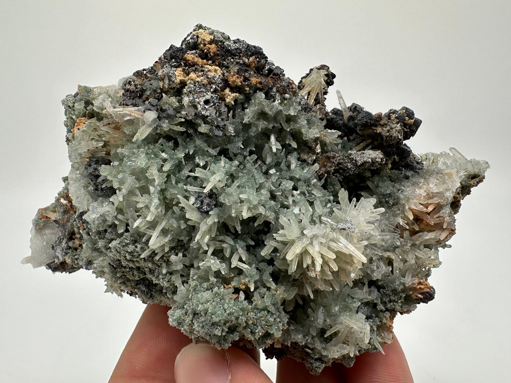 Chlorite Quartz Cluster: Bulgarian Mineral Specimen, Home Decor Stone