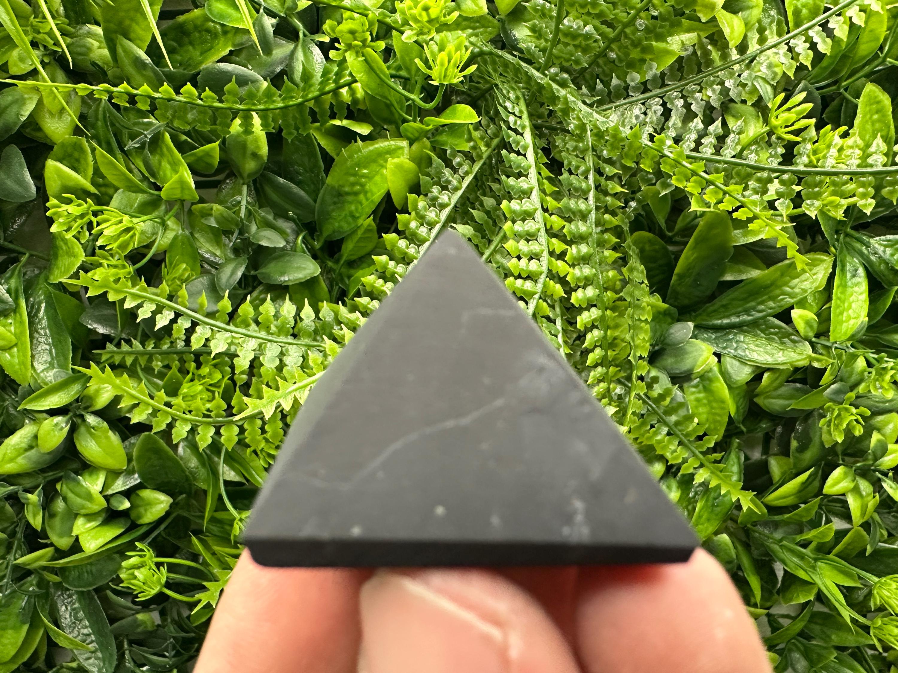 Shungite Pyramid 3cm: EMF & 5G Protection, Healing Crystal