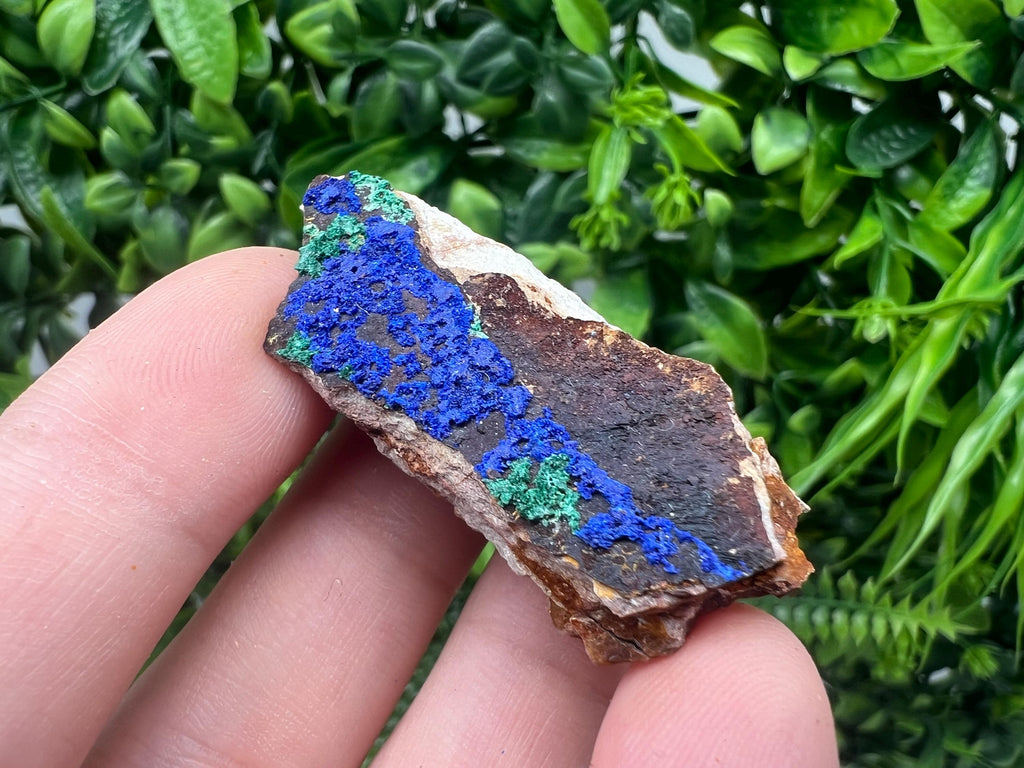 Azurite Malachite Mineral Specimen: Moroccan Blue Green Crystal, Home Decor