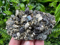 Pyrite on Green Quartz: Bulgaria Mineral Specimen, Home Decor Stone
