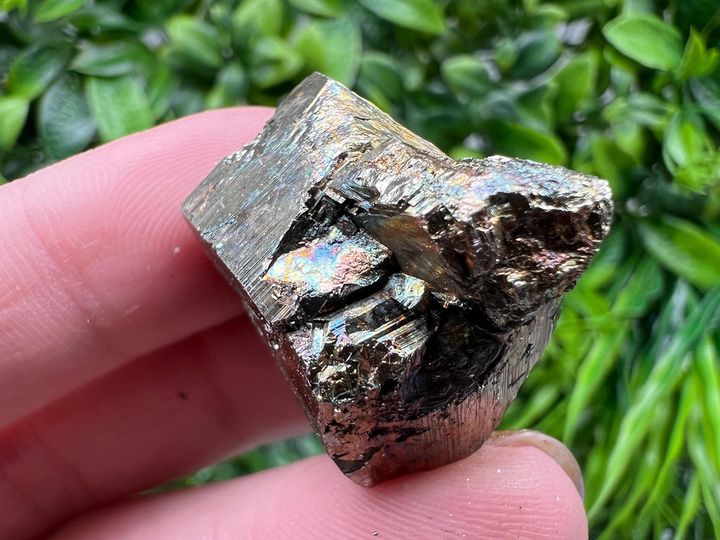 Rainbow Pyrite with Calcite, Natural Crystal Mineral Souvenir