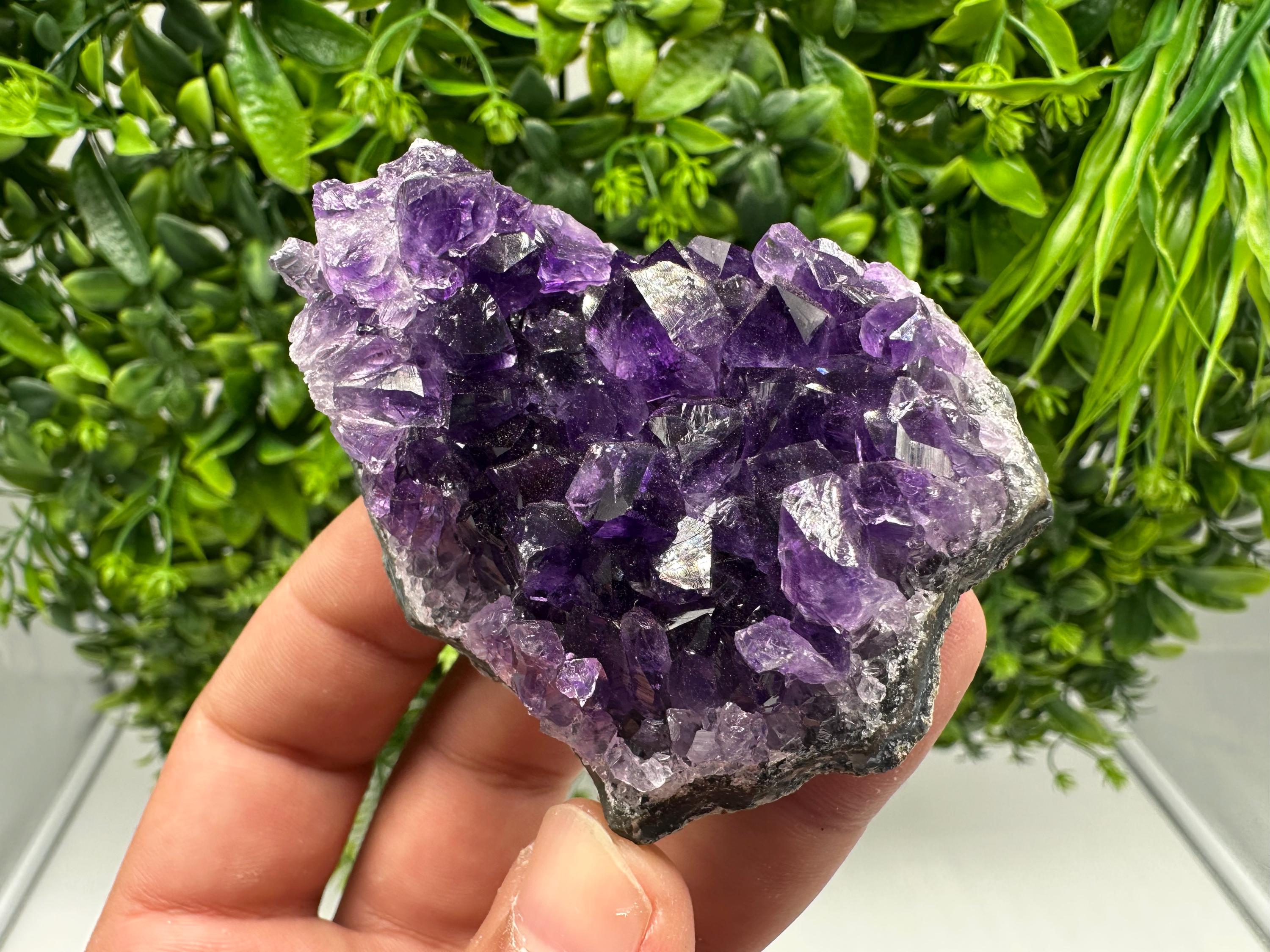 Natural Purple Amethyst Crystal Cluster from Uruguay, Home Decor