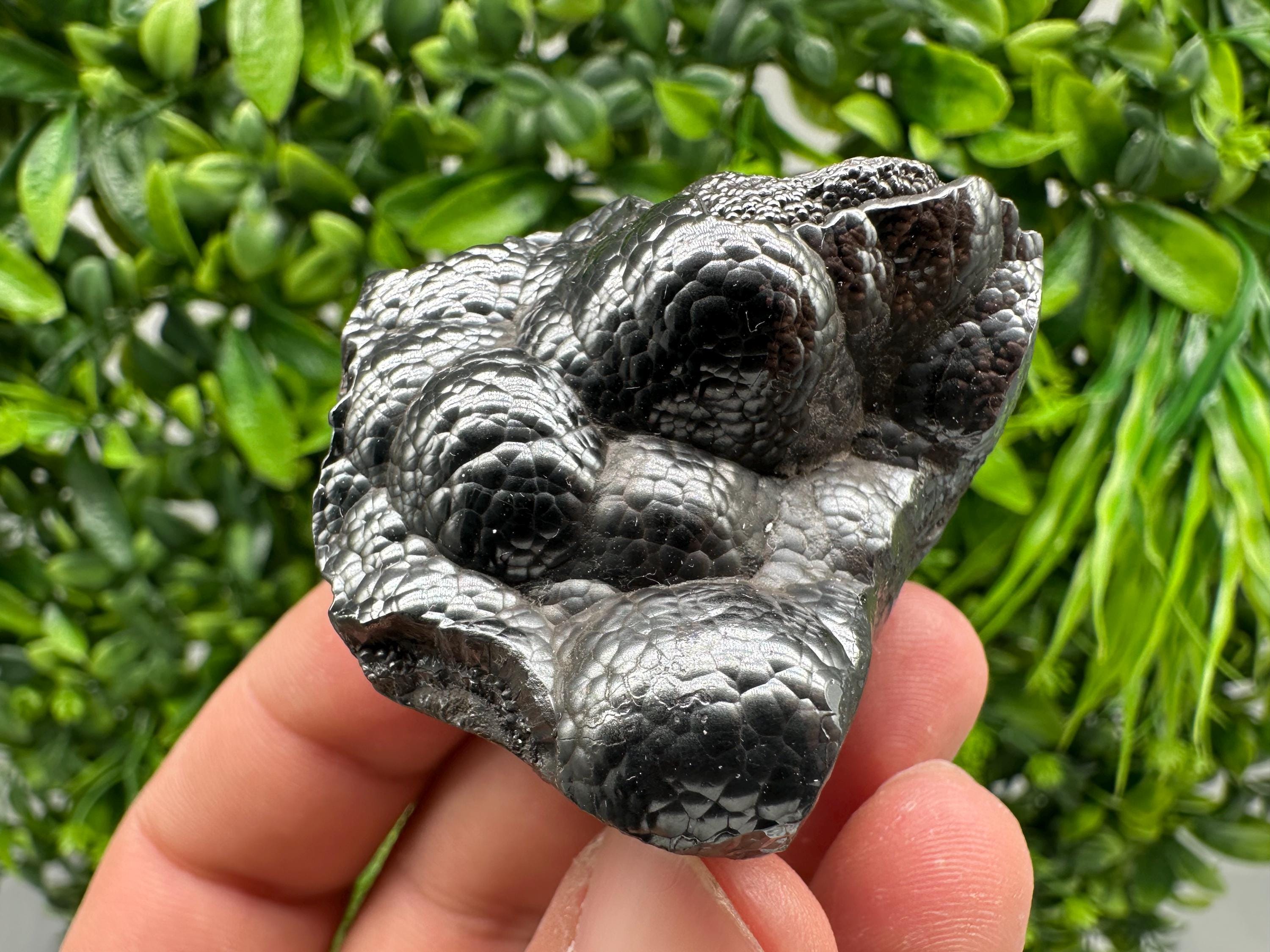 Botryoidal Black Hematite Specimen: Moroccan Crystal for Reiki Chakra