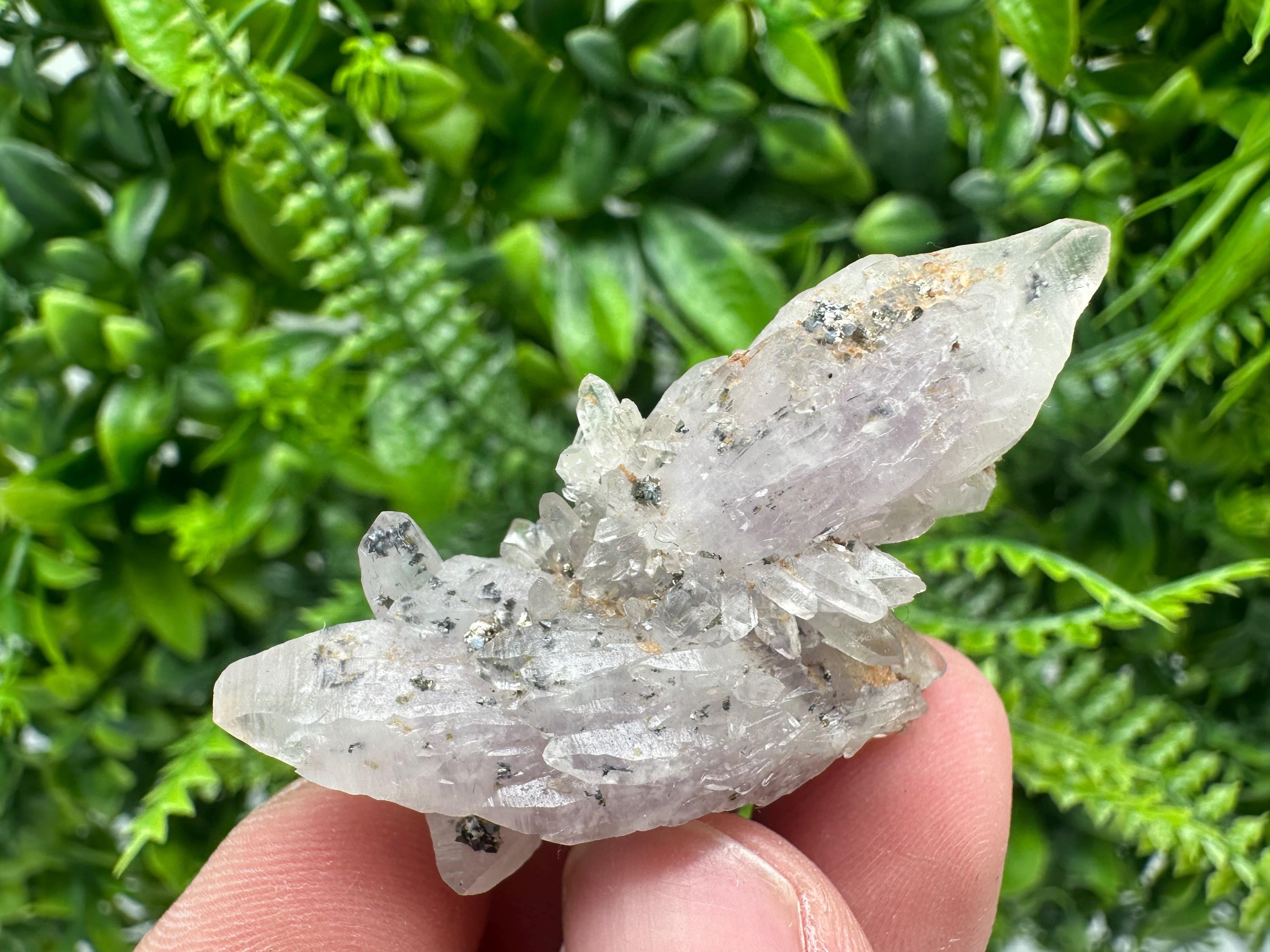 Amethyst Phantom Quartz with Chalcedony and Chlorite Inclusions