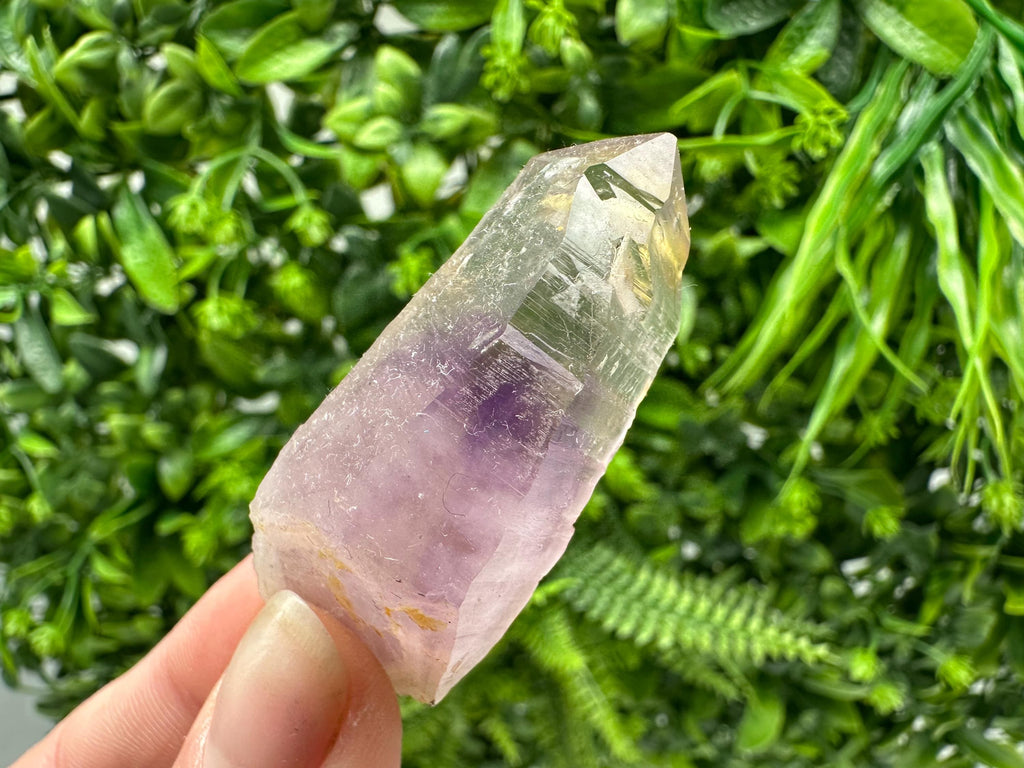 Phantom Amethyst Crystal with Cerussite, Bulgarian Mineral Specimen