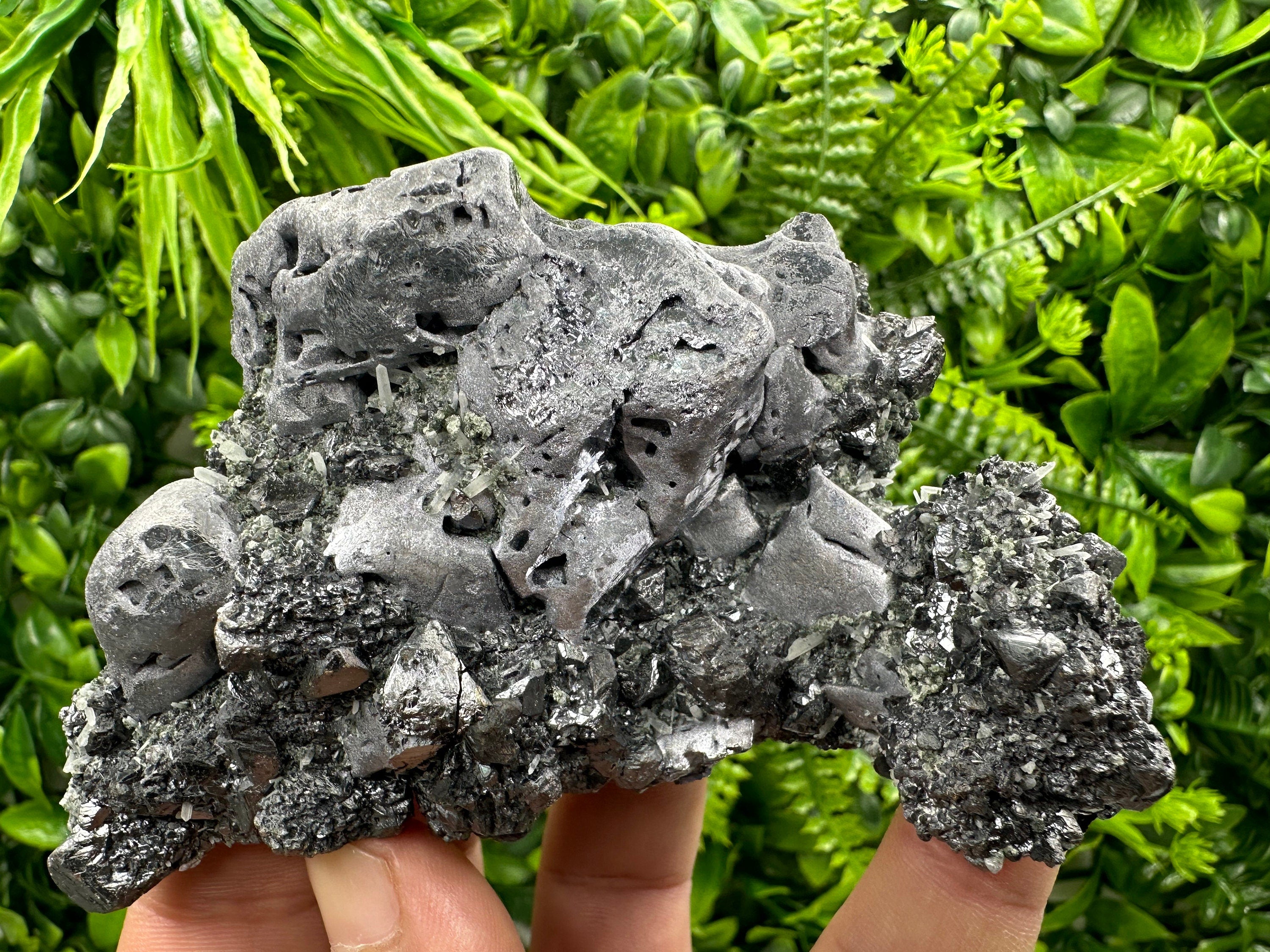 Galena on Sphalerite & Quartz: Natural Crystal Souvenir, Borieva Mine