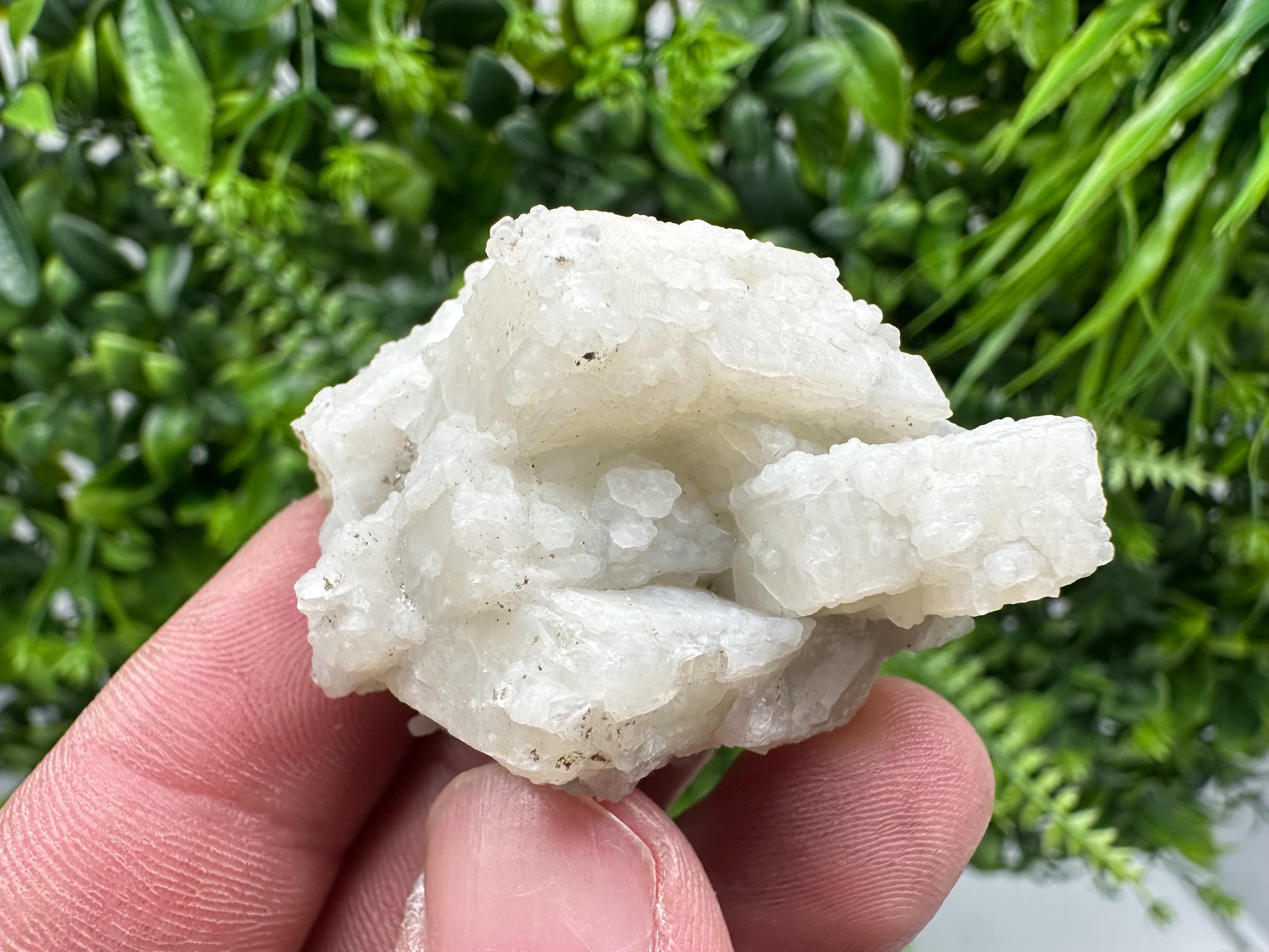 Rare Fluorescent Calcite after Barite on Chalcedony - Androvo, Bulgaria