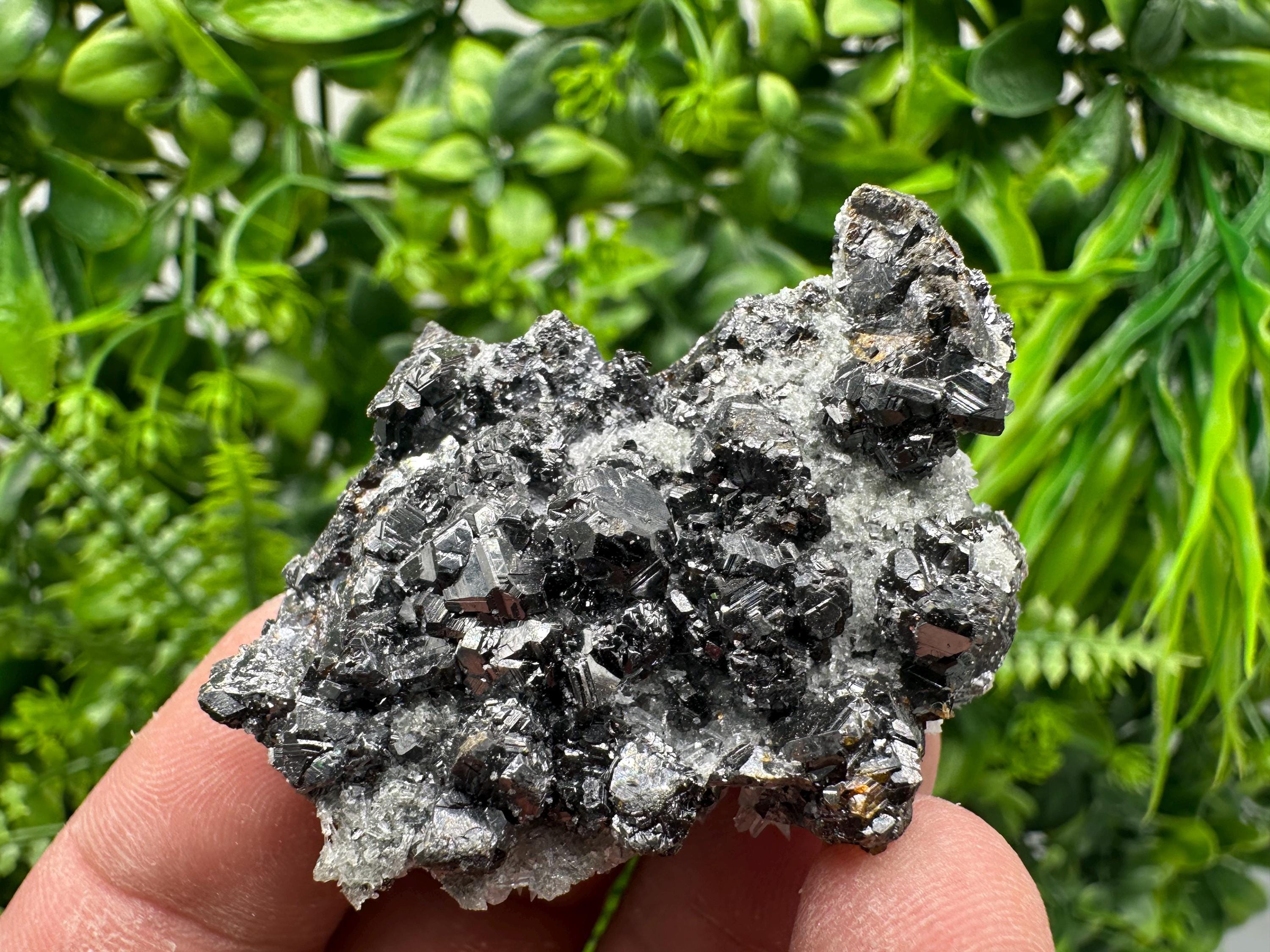 Sphalerite on Green Quartz, Borieva Mine Mineral Specimen