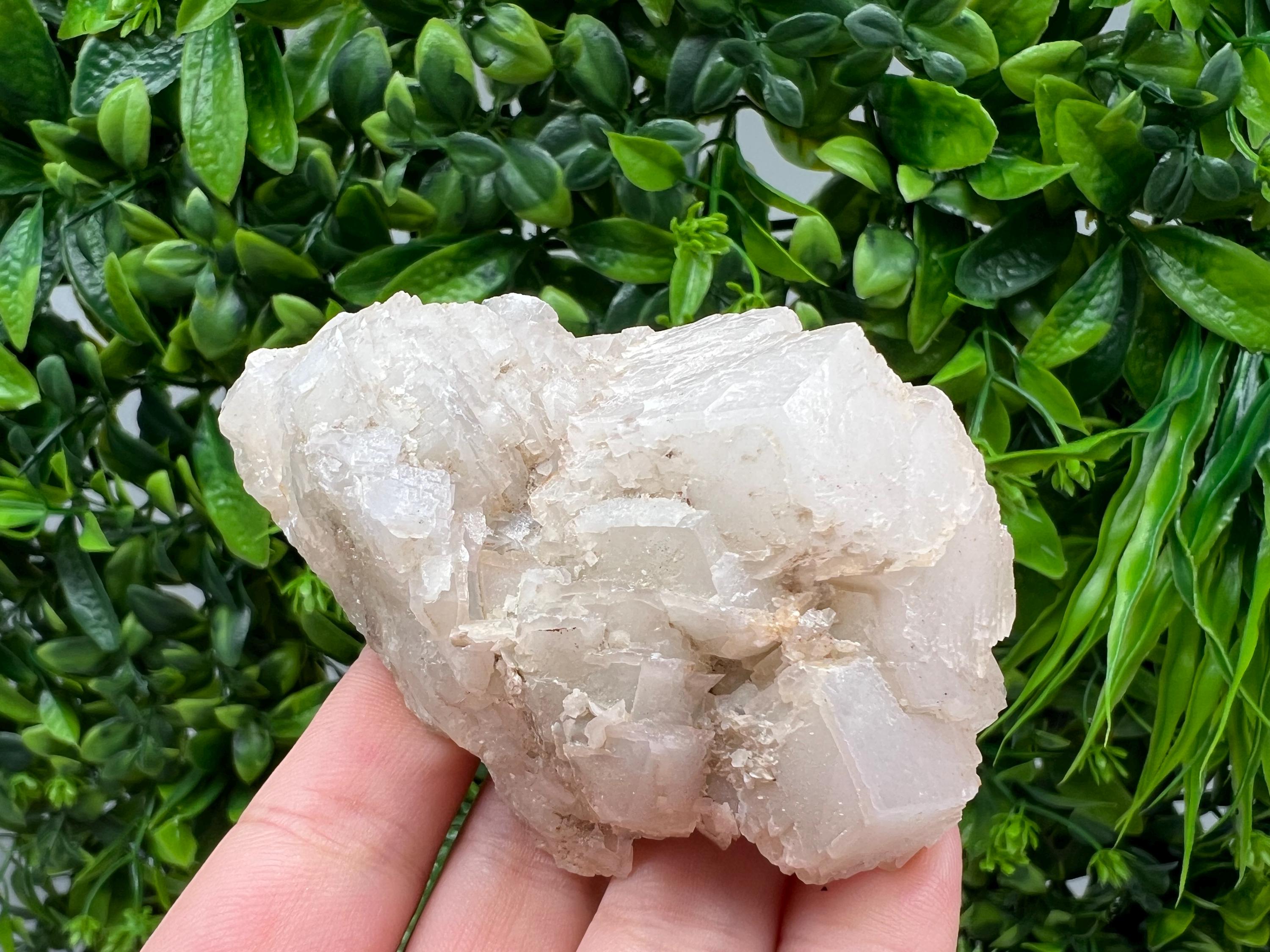 Quartz Crystal with Calcite and Chlorite: Borieva Mine, Bulgaria