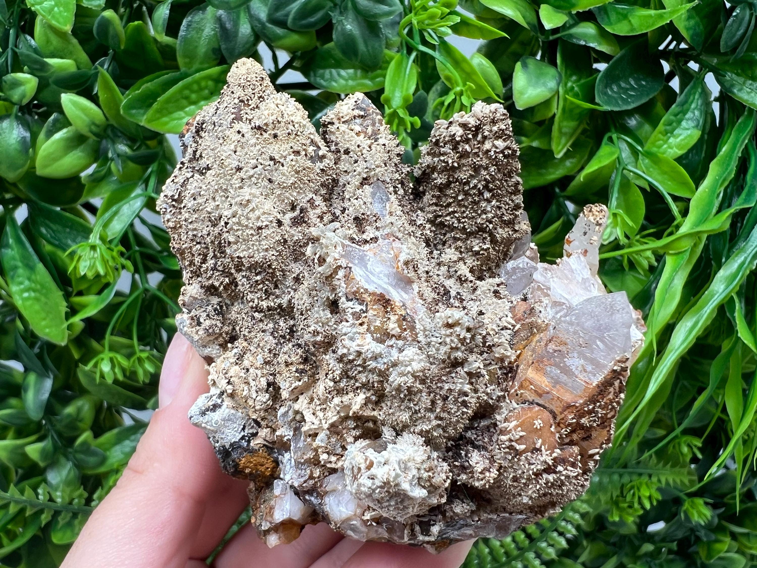 Rare Green/Yellow Pyromorphite and Hematite,on Quartz,from Bulgaria,Madjarovo mine, Natural Mineral ,Healing stone ,top collection,rock