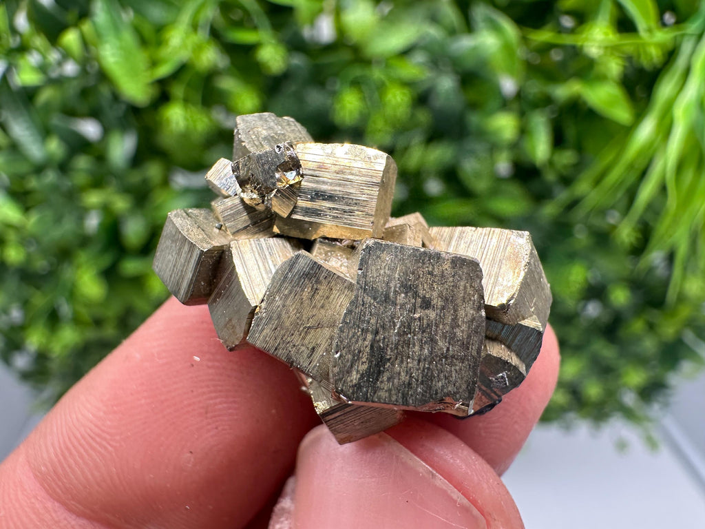 Rainbow Pyrite with Calcite, Natural Crystal Mineral Specimen, Bulgaria