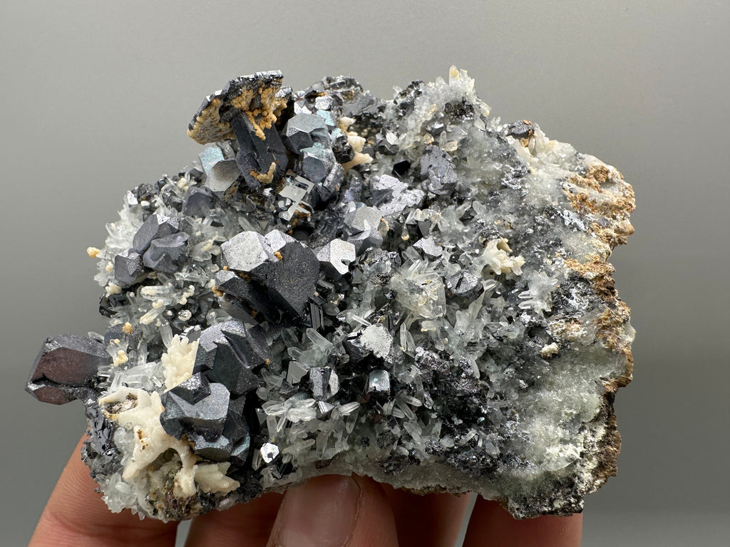 Skeletal Galena Mineral Specimen: Shiny Crystal Stone, Bulgaria