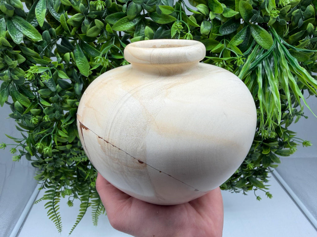 Natural Landscape Jasper Stone Vase – Scenic Earth Tones, Crystal Decor