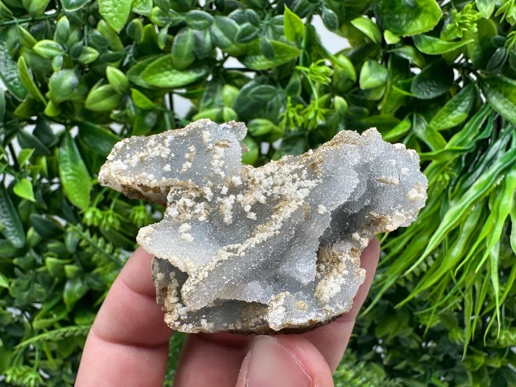 Blue Chalcedony Quartz with Chlorite Inclusions: Krushev Dol Mine Crystal