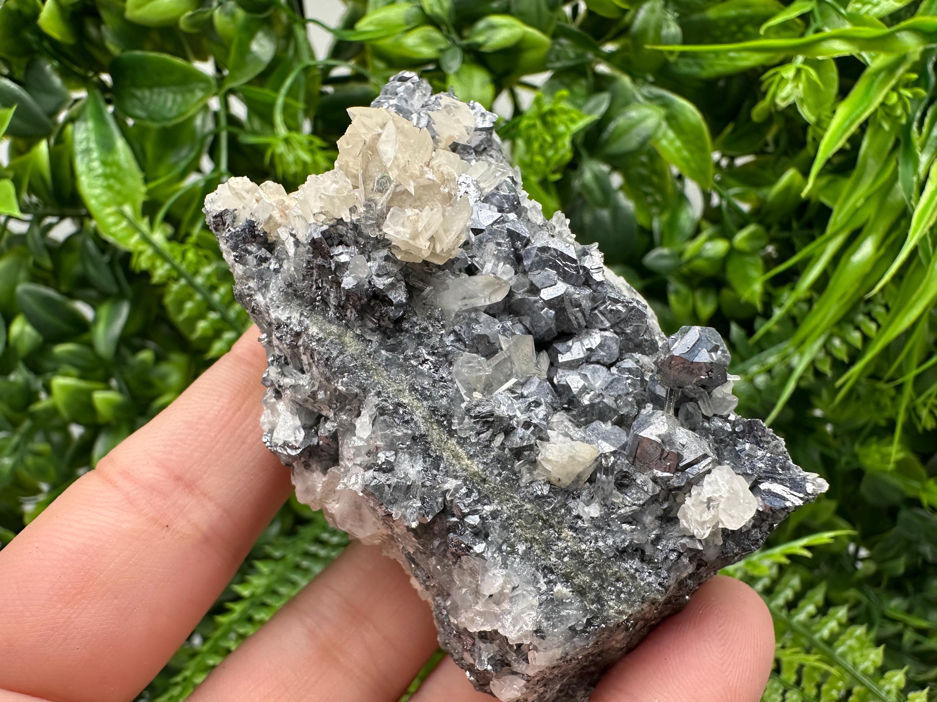 Galena Spinel with Quartz and Calcite, Borieva Mine Mineral Specimen