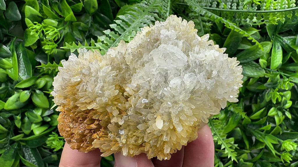 Quartz with Limonite: Natural Crystal Home Decor (10/6.5/4 cm)