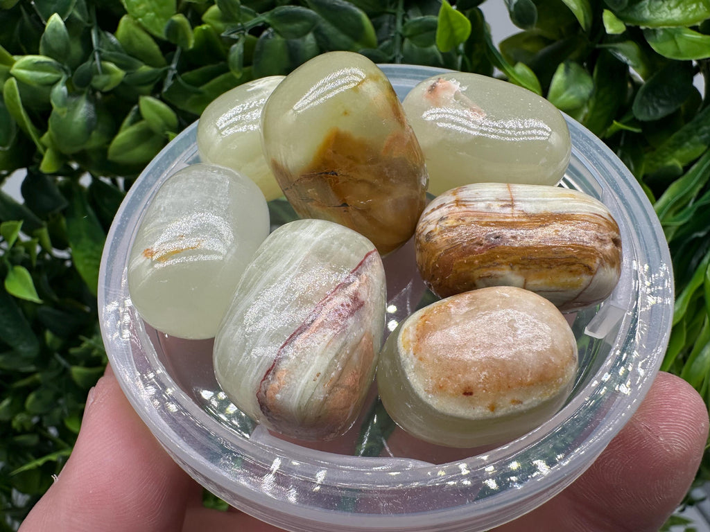 Green Marble Onyx Tumbled Stone: Polished Healing Crystal