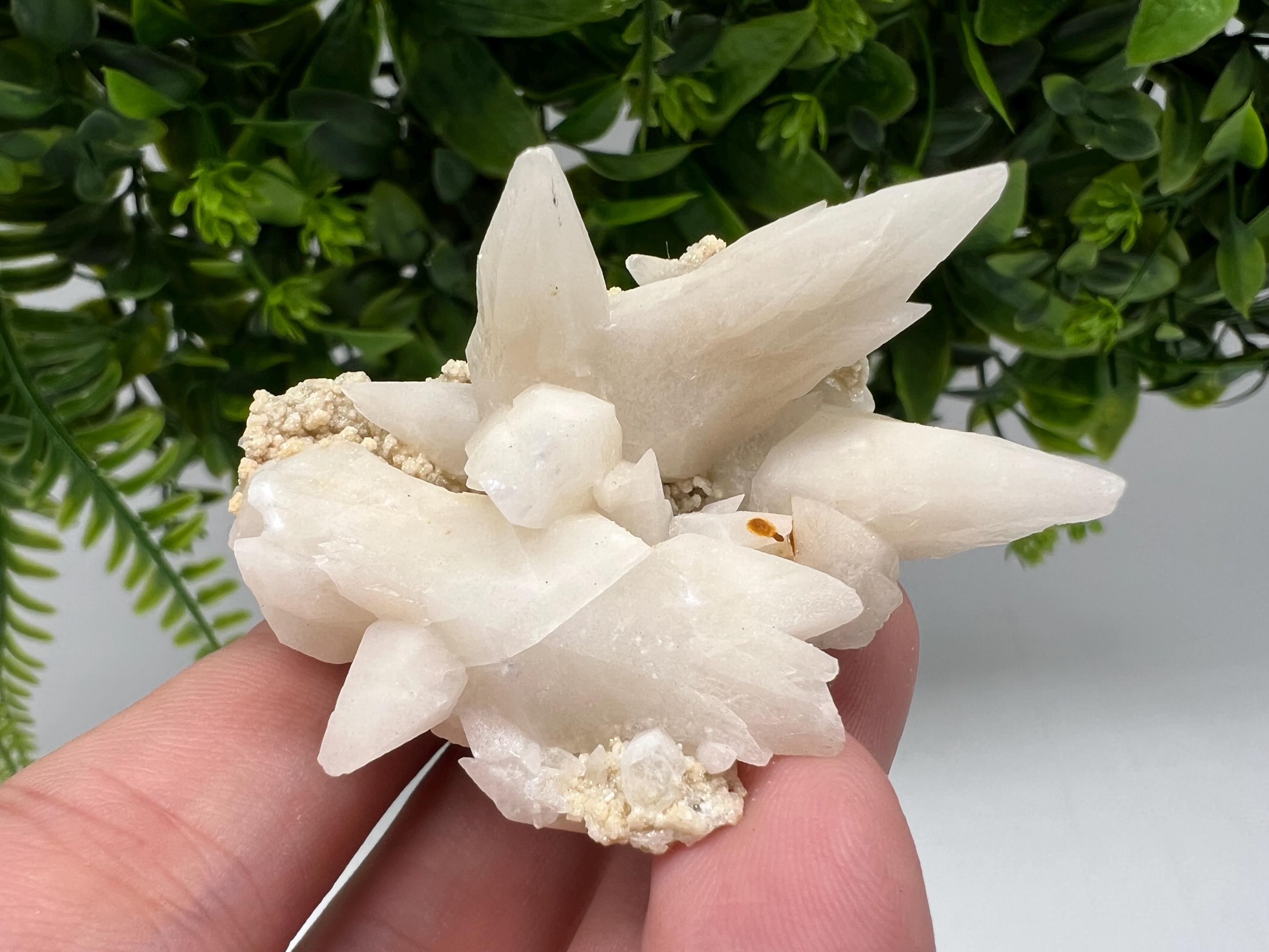 Calcite on Green Quartz: Djurcovo Mine, Bulgaria Healing Crystal