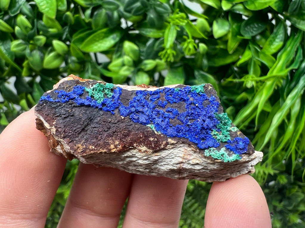 Azurite Malachite Mineral Specimen: Moroccan Blue Green Crystal, Home Decor