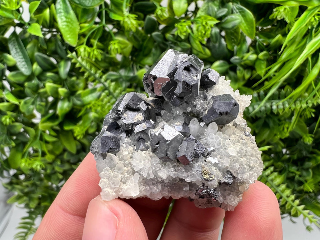Galena on Chalcedony, Krushev Dol Mine, Bulgaria