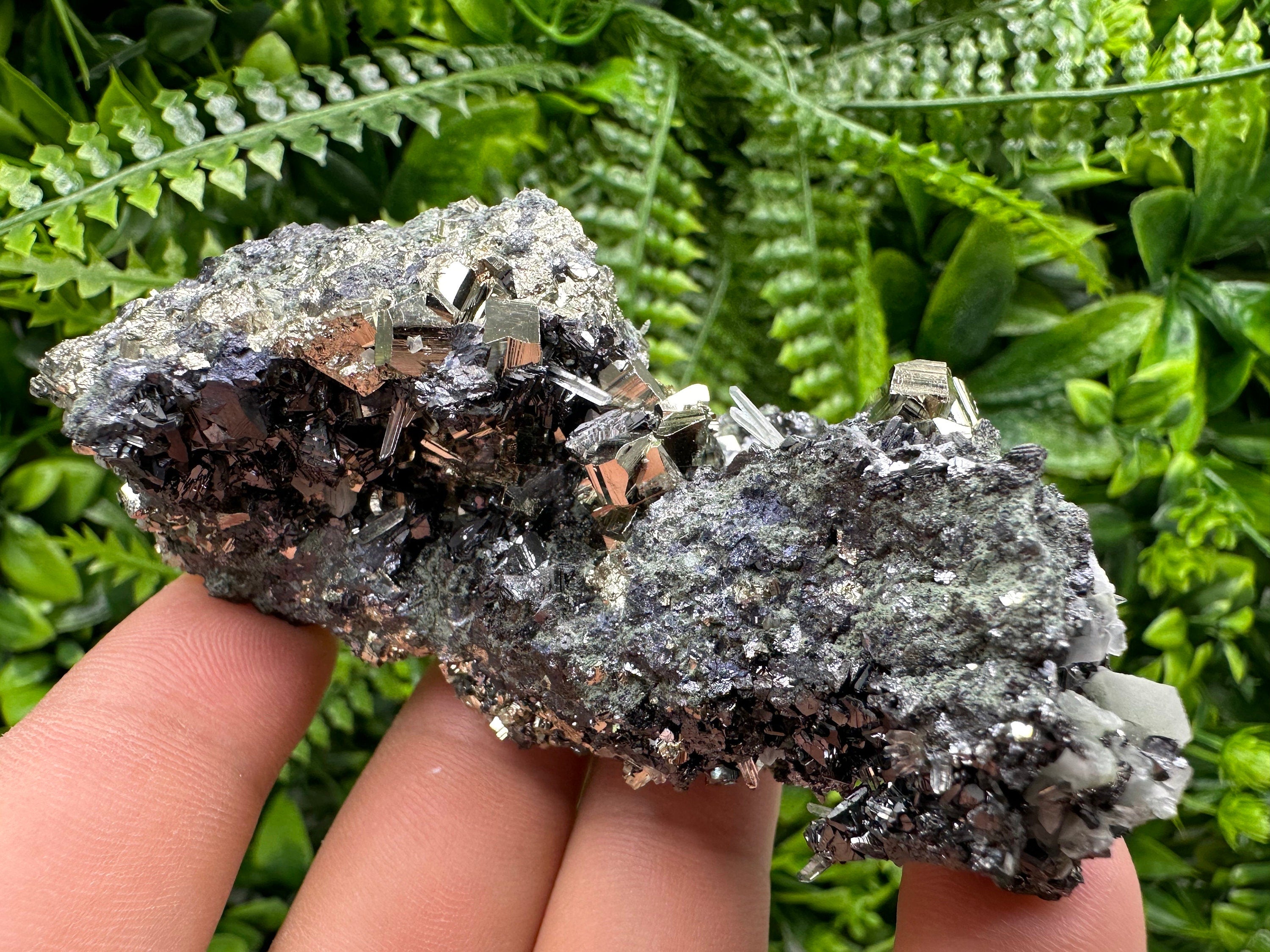 Pyrite Sphalerite Quartz Cluster with Chlorite, Bulgaria Minerals
