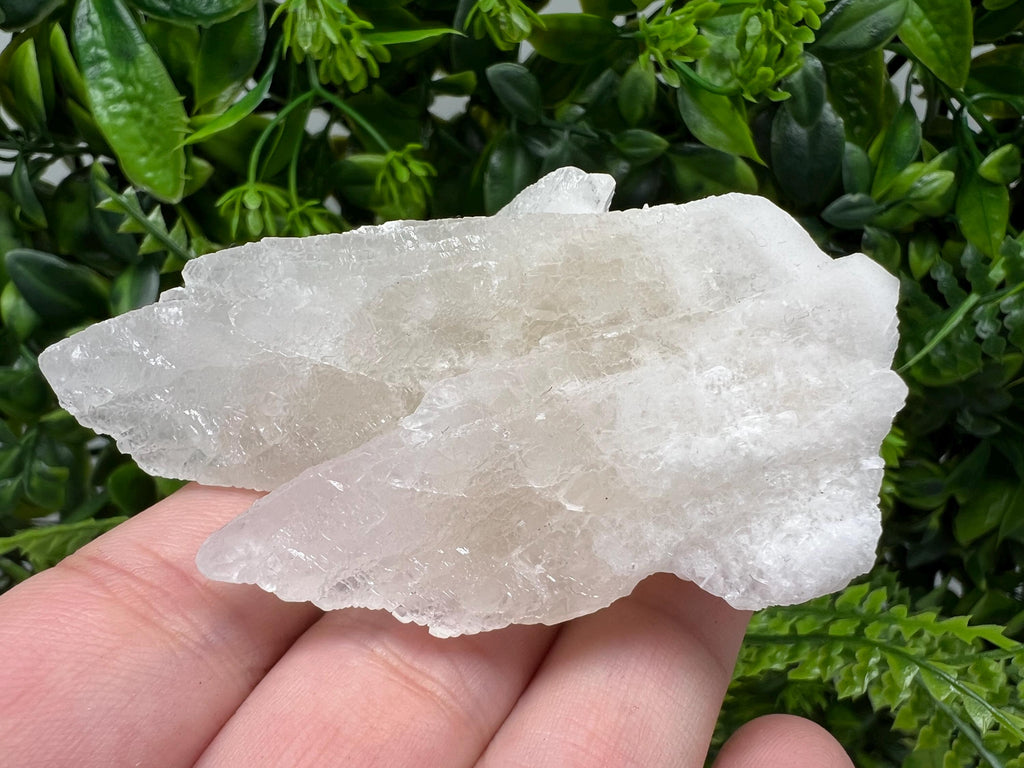 Calcite on Green Quartz: Djurcovo Mine, Bulgaria - Healing Crystal