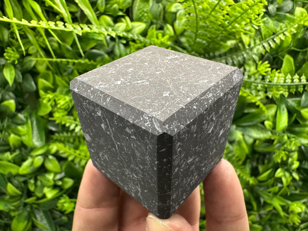 Shungite Cube 4cm: EMF & 5G Protection, Healing Crystal