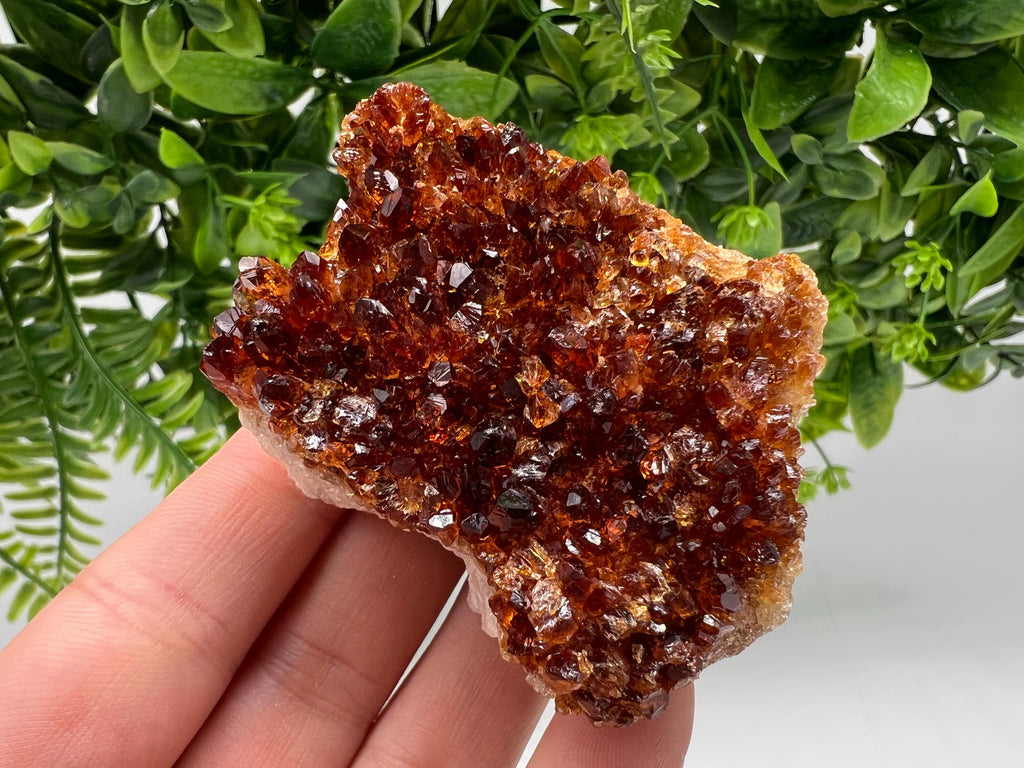 Citrine Crystal with Hematite Inclusions: Natural Phantom Cluster
