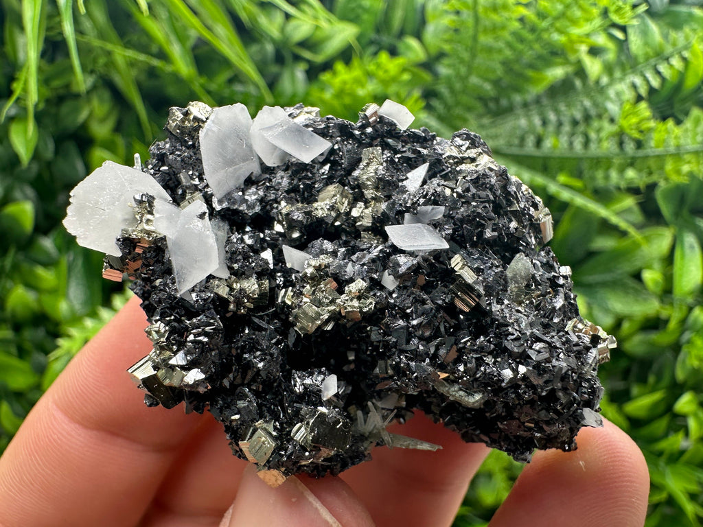 Pyrite Sphalerite Quartz Calcite Specimen: Borieva Mine, Bulgaria