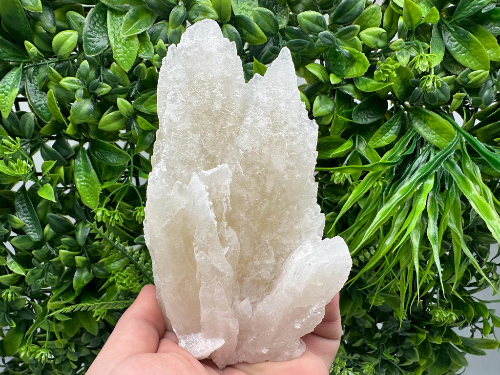 Calcite on Green Quartz: Rare Healing Crystal from Bulgaria