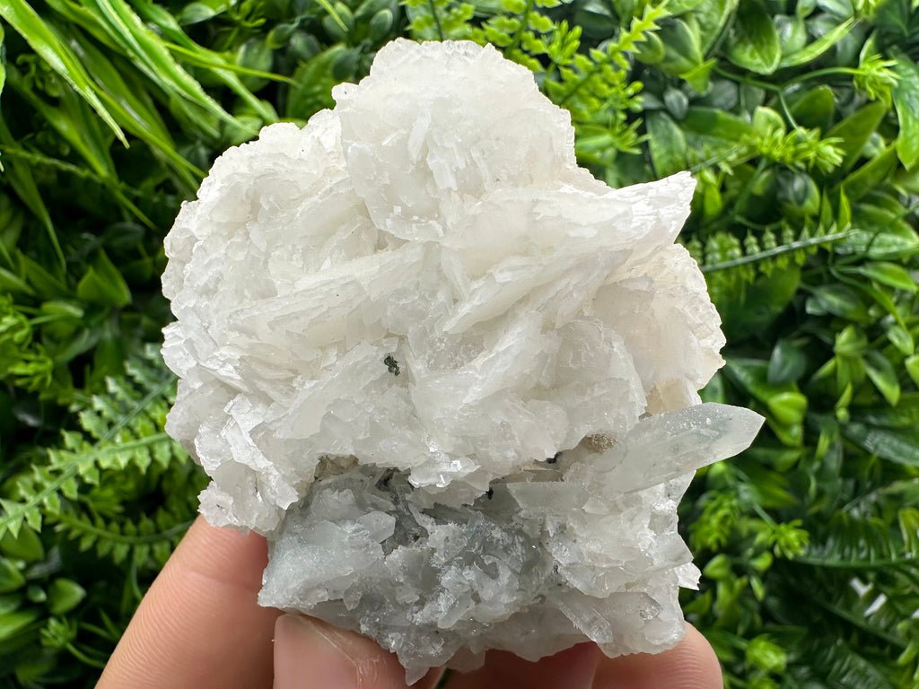 UV Calcite on Chlorite Matrix: Natural Mineral Specimen, Borieva Mine