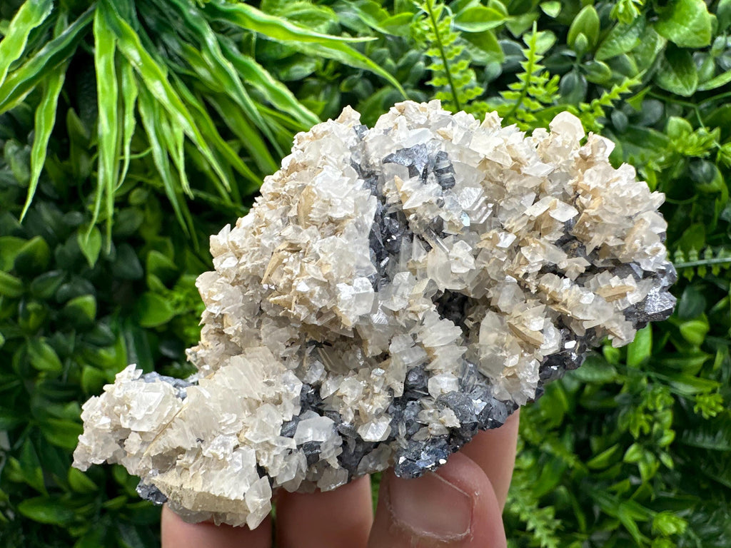 Galena Quartz Calcite Cluster, Bulgaria Mineral Specimen (10/6/4 cm)