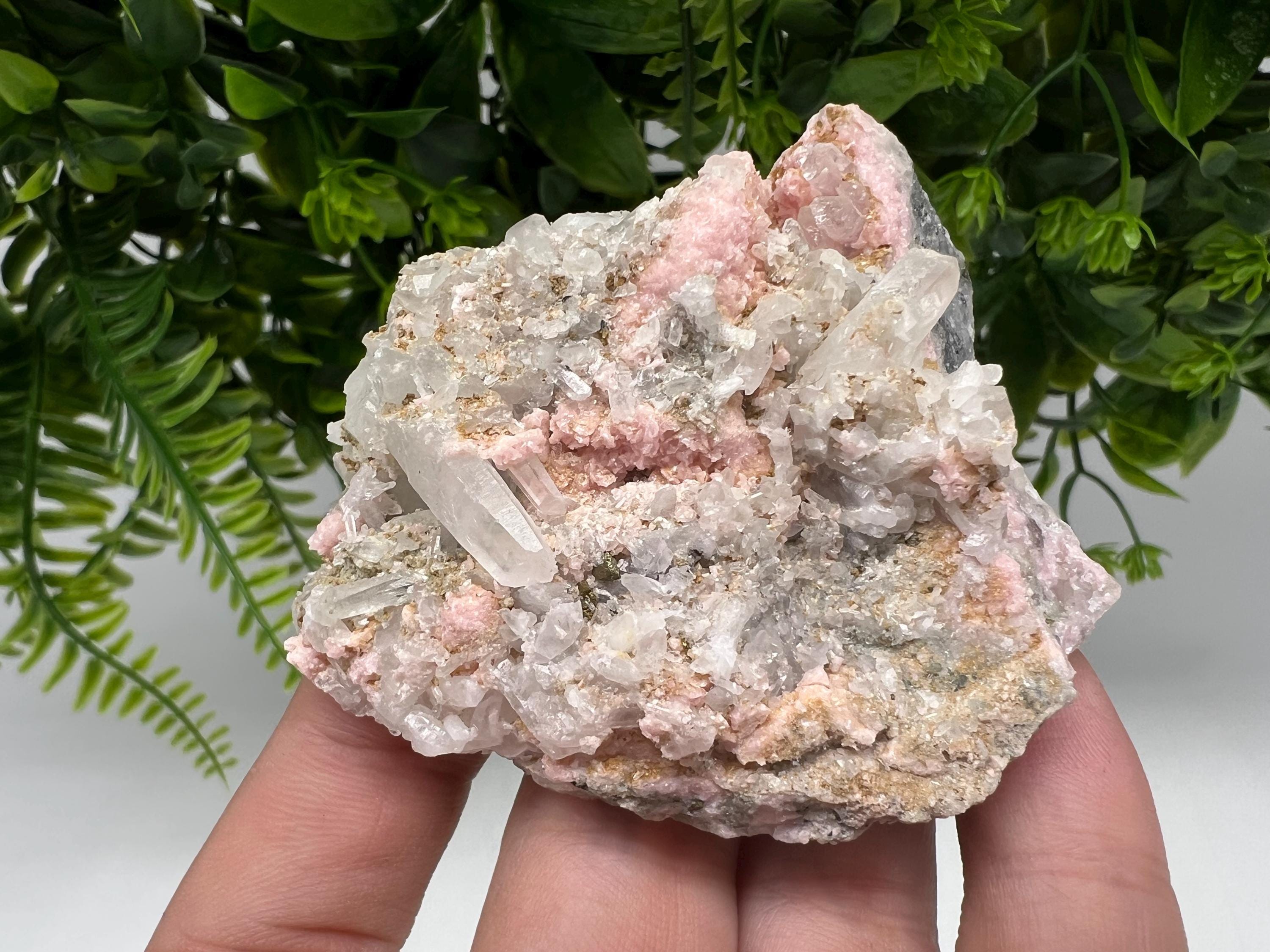 Beautiful Rhodochrosite perfect pink colour Starnica Mine Davidcovo Bulgaria natural minerals souvenir crystal gift home decor stone gift
