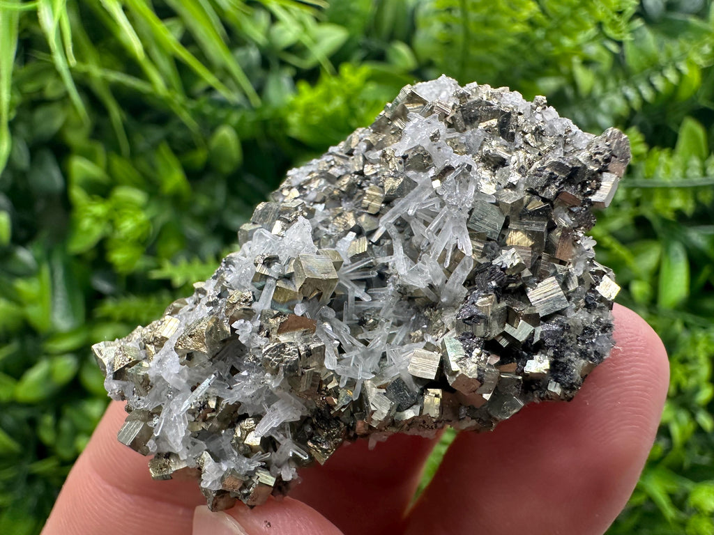 Quartz with Pyrite Specimen: Borieva Mine Crystal Decor (5/3.5 cm)