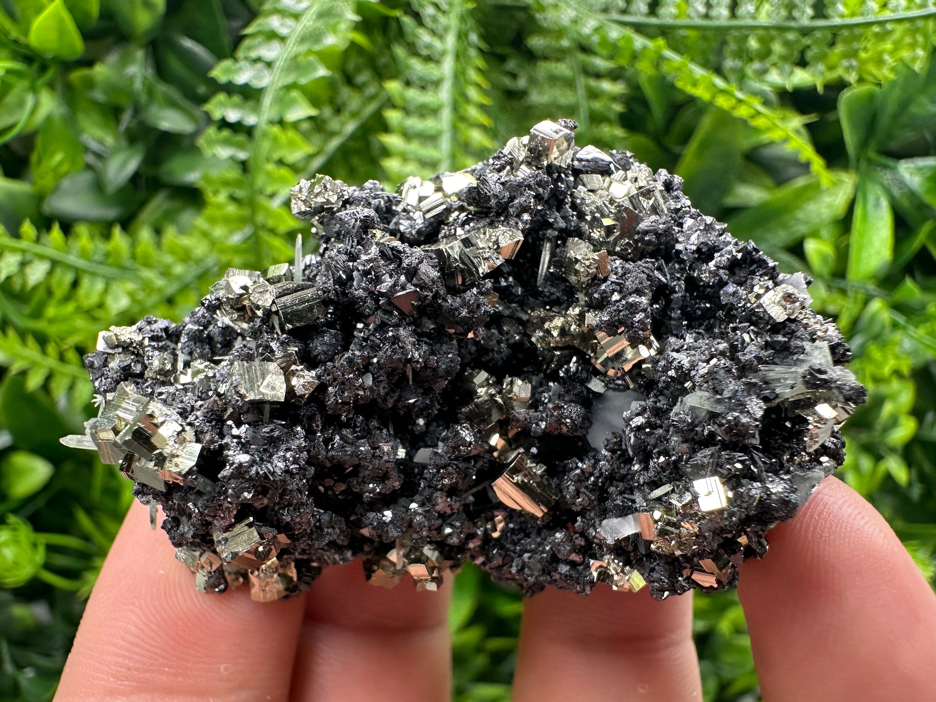 Golden Pyrite with Sphalerite, Bulgaria Mineral Specimen
