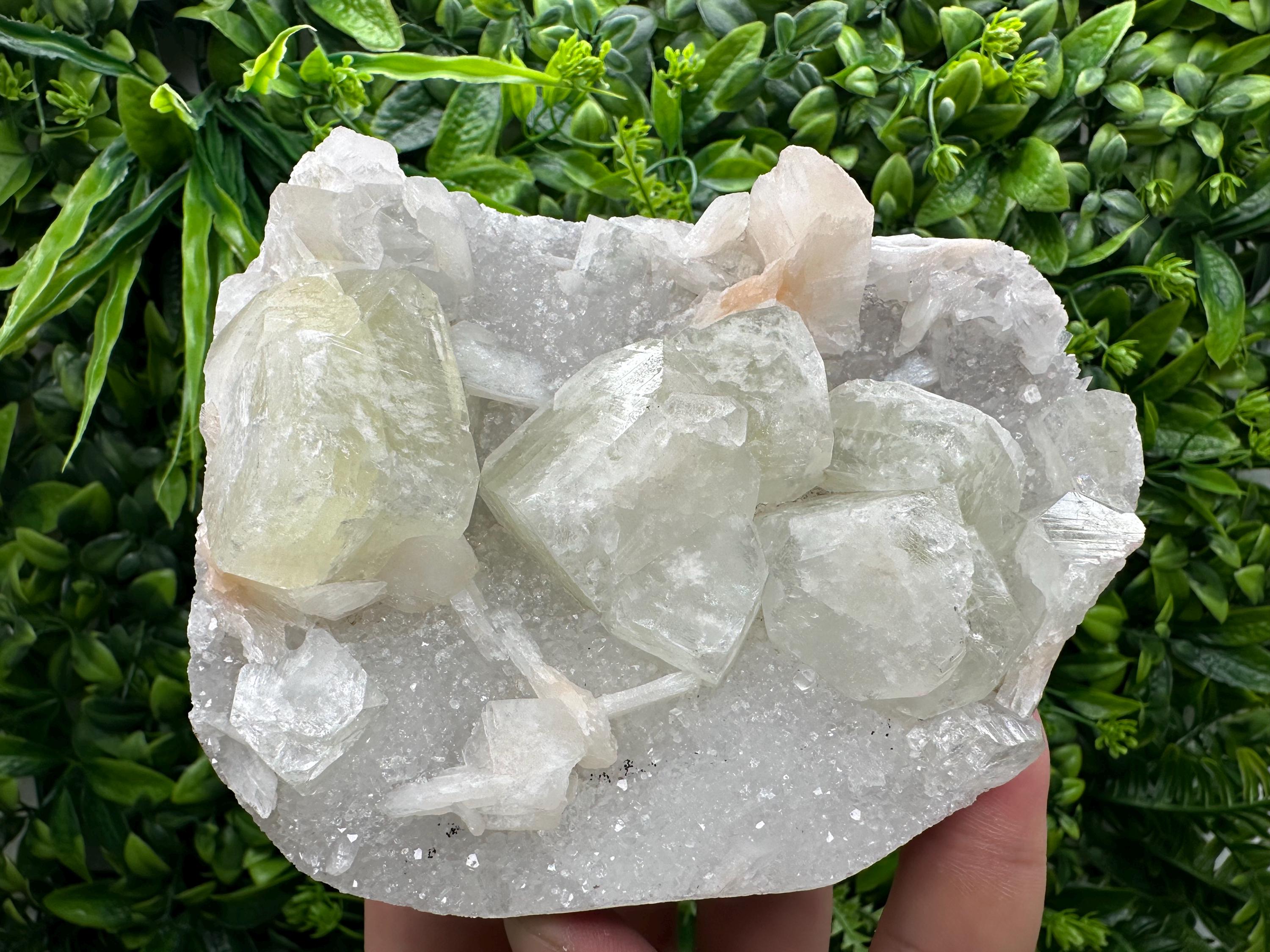 Apophyllite Stilbite on Chalcedony, India Crystal Specimen
