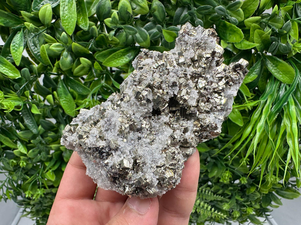 Stunning Pyrite on Quartz,Calcite from Borieva mine,Madan,Bulgaria,natural,collectible mineral specimen,home decor stone,collection crystal