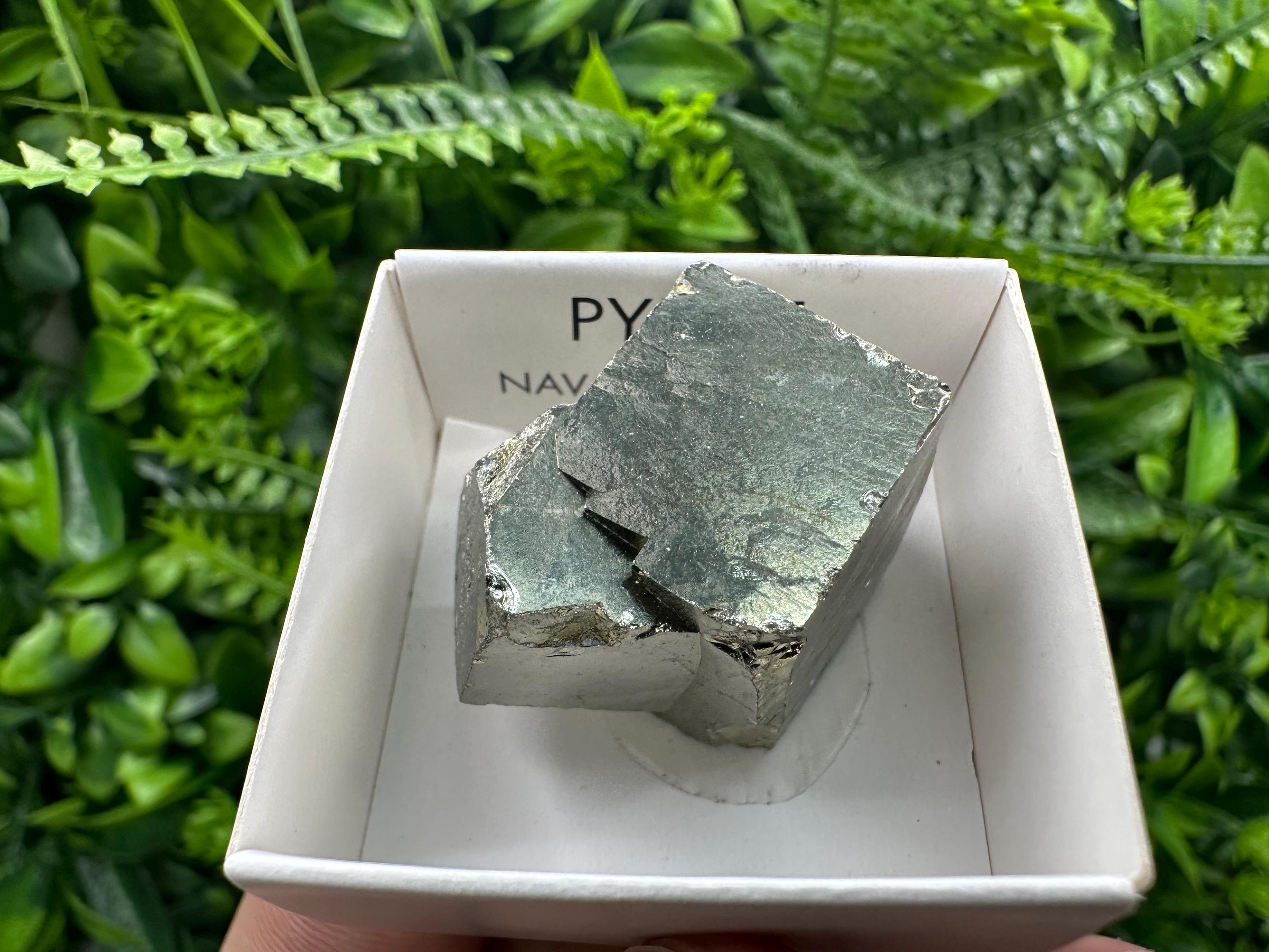 Large Pyrite Cube, Navajun Spain, Shiny Mineral Specimen