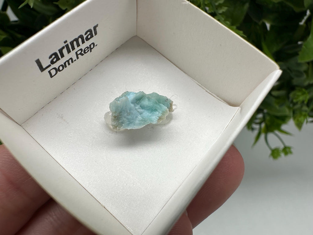 Rare Raw Larimar Specimen: Dominican Republic Crystal BOX 4/4 cm
