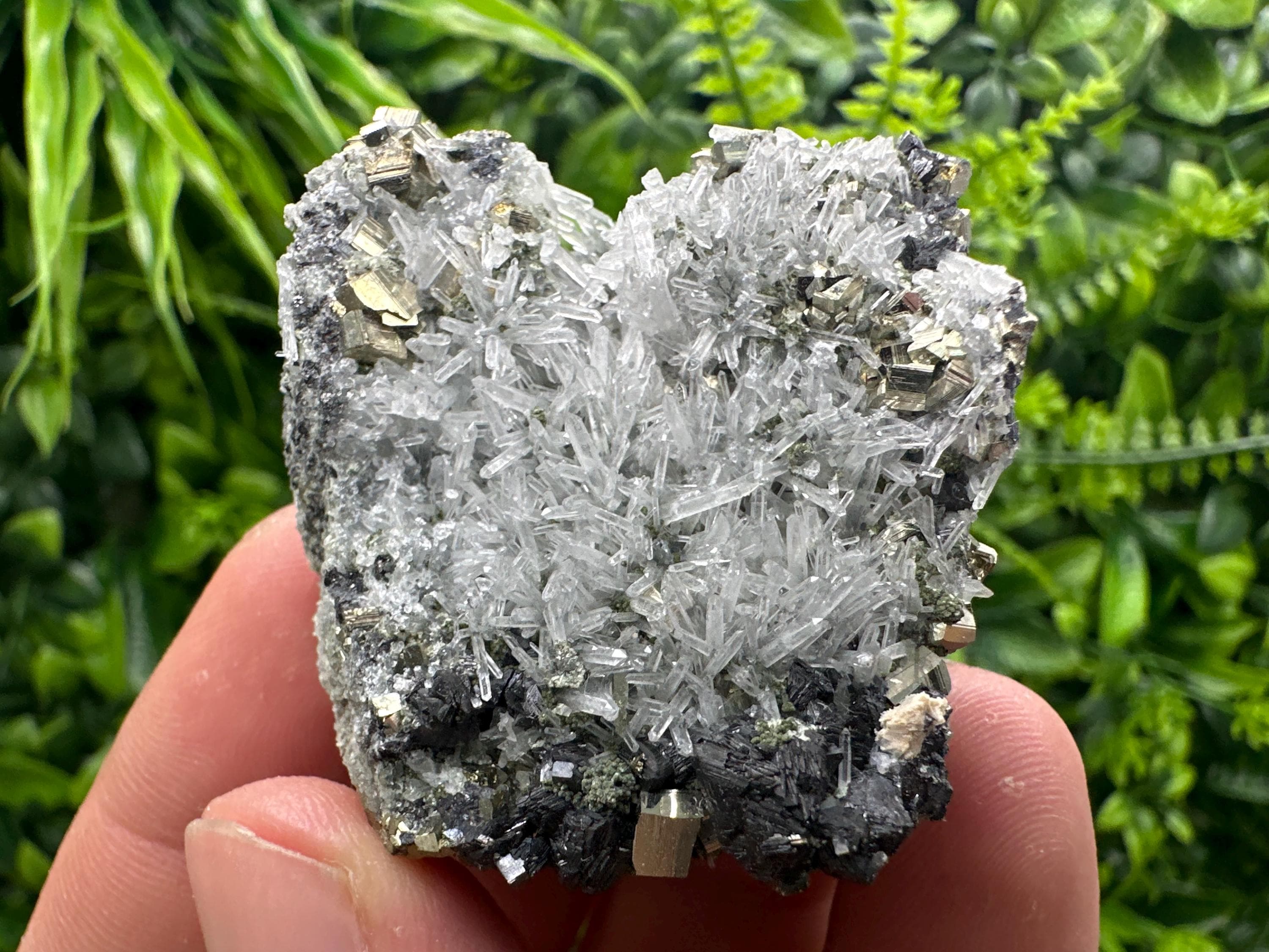 Quartz with Pyrite Crystal: Natural Mineral Specimen, Home Decor