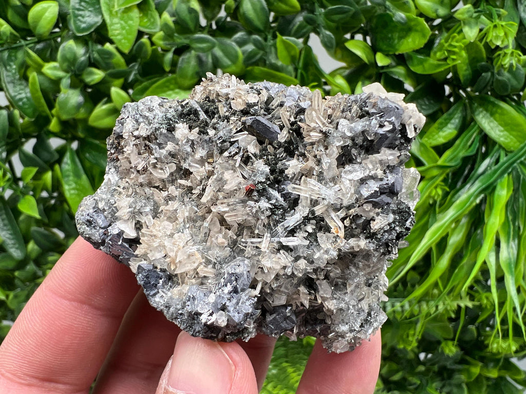 Galena Chalcopyrite on Calcite and Quartz, Bulgaria Mineral Specimen