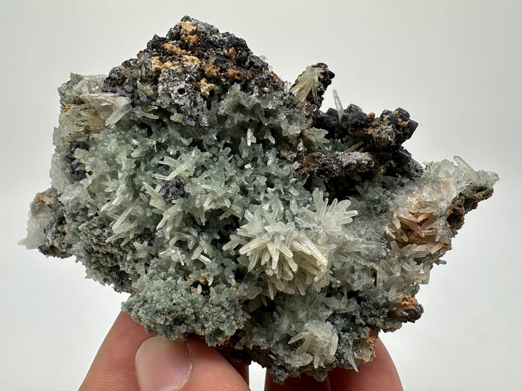 Chlorite Quartz Cluster: Bulgarian Mineral Specimen, Home Decor Stone