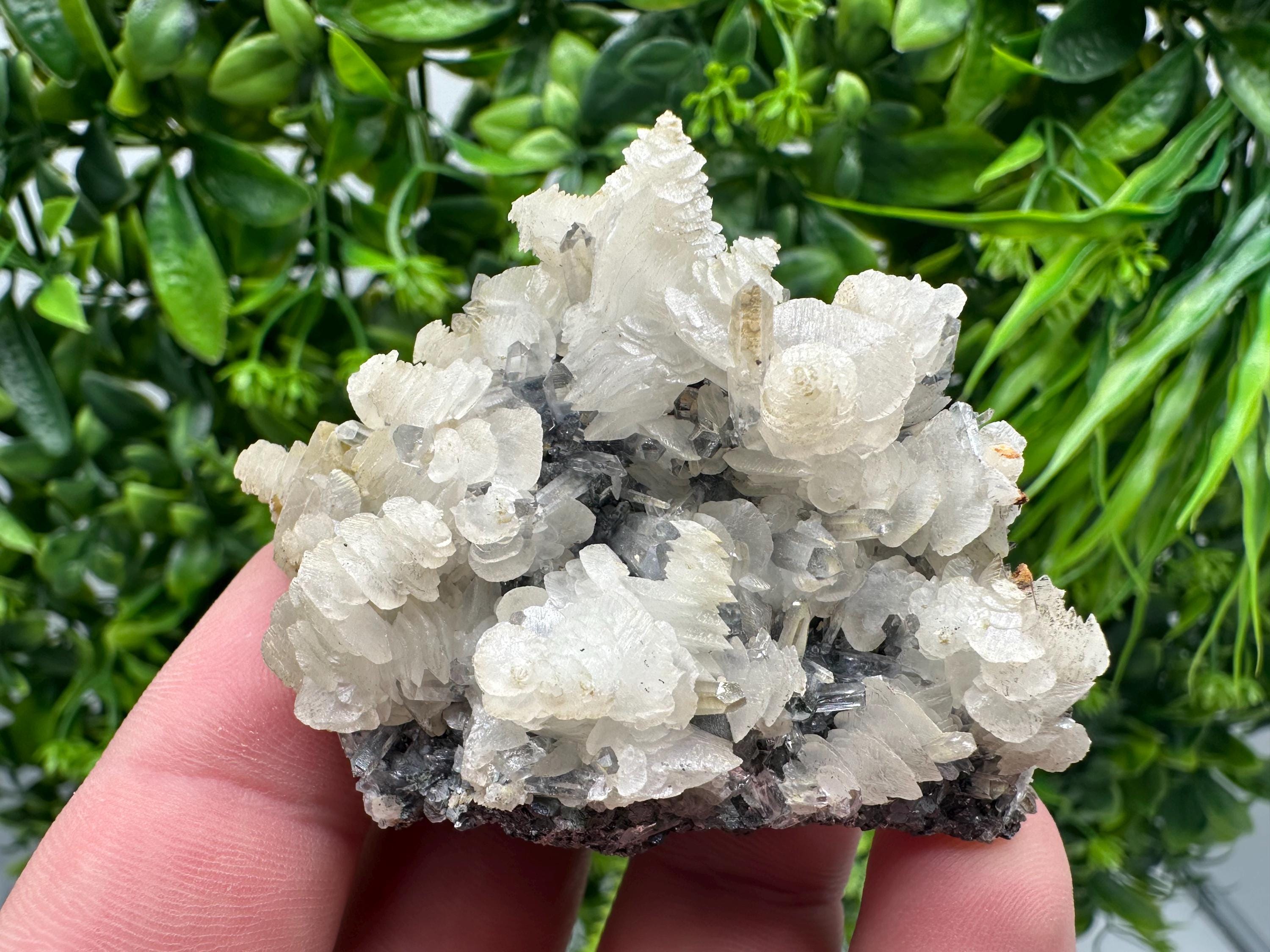 Quartz with Calcite and Chlorite: Borieva Mine Crystal Souvenir