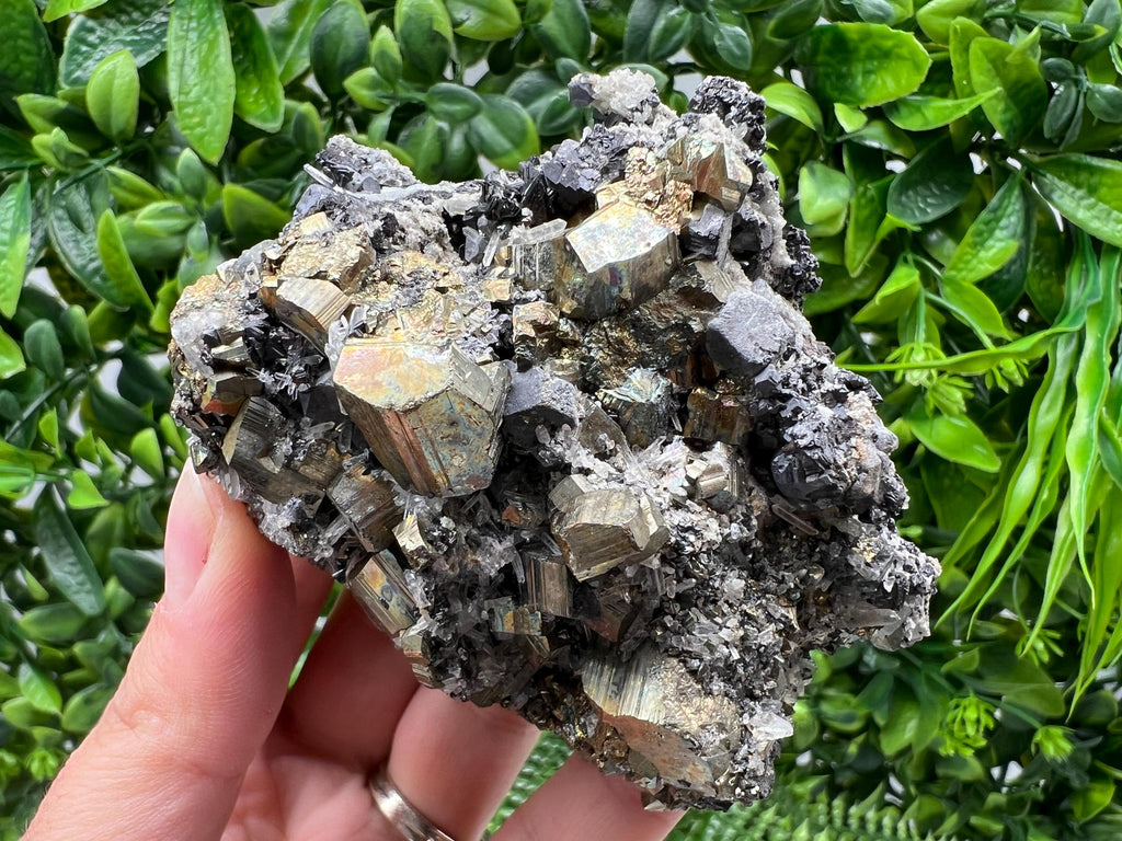 Stunning Pyrite on Quartz,Calcite from Borieva mine,Madan,Bulgaria,natural,collectible mineral specimen,home decor stone,collection crystal