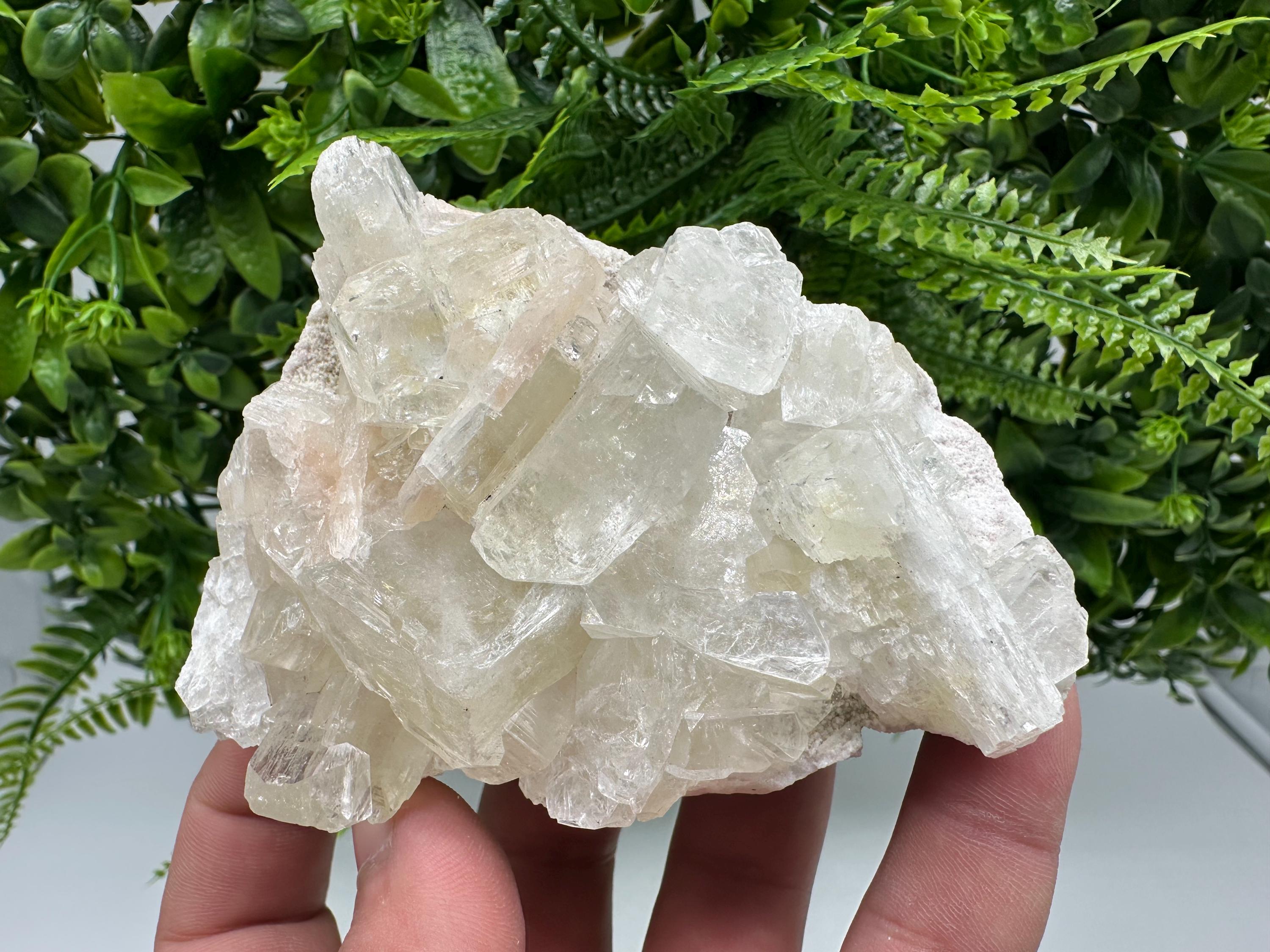 Apophyllite Stilbite Cluster on Chalcedony, India Crystal Mineral Specimen