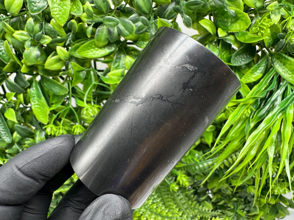 Polished Shungite Cup (60mm): Natural Karelia Stone