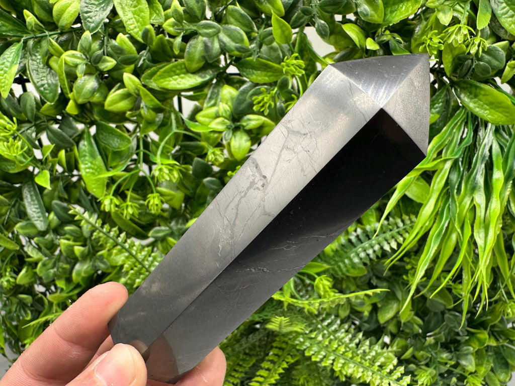 12cm Shungite Stone Tower: EMF Neutralizer, Energy Protection